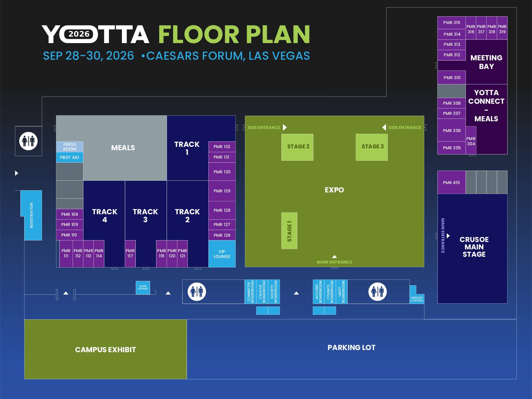 Yotta 2026 floor plan, Caesars Forum, Las Vegas