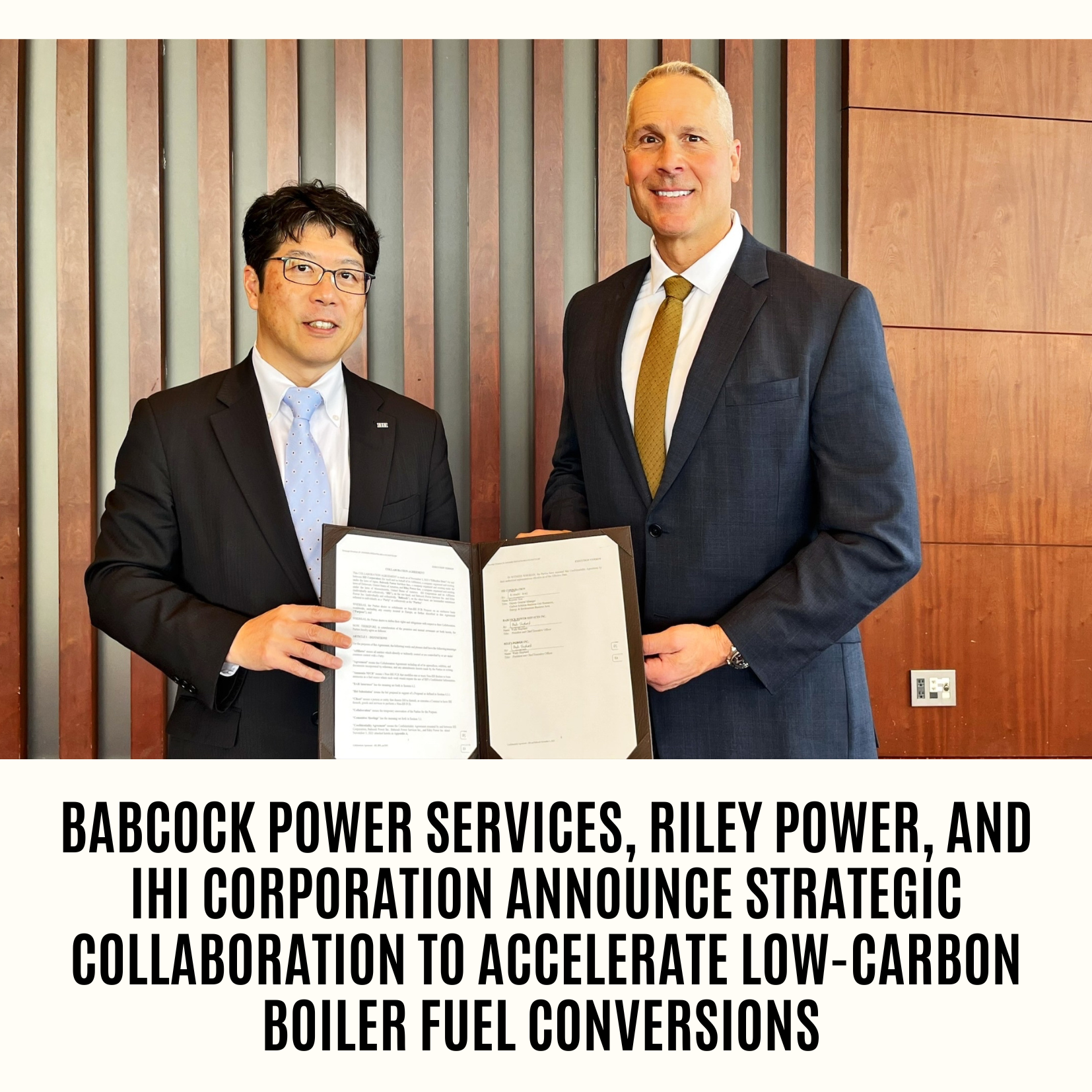 Babcock Power Services, Riley Power, and IHI Corporation Announce Strategic Collaboration to Accelerate Low-Carbon Boiler Fuel Conversions